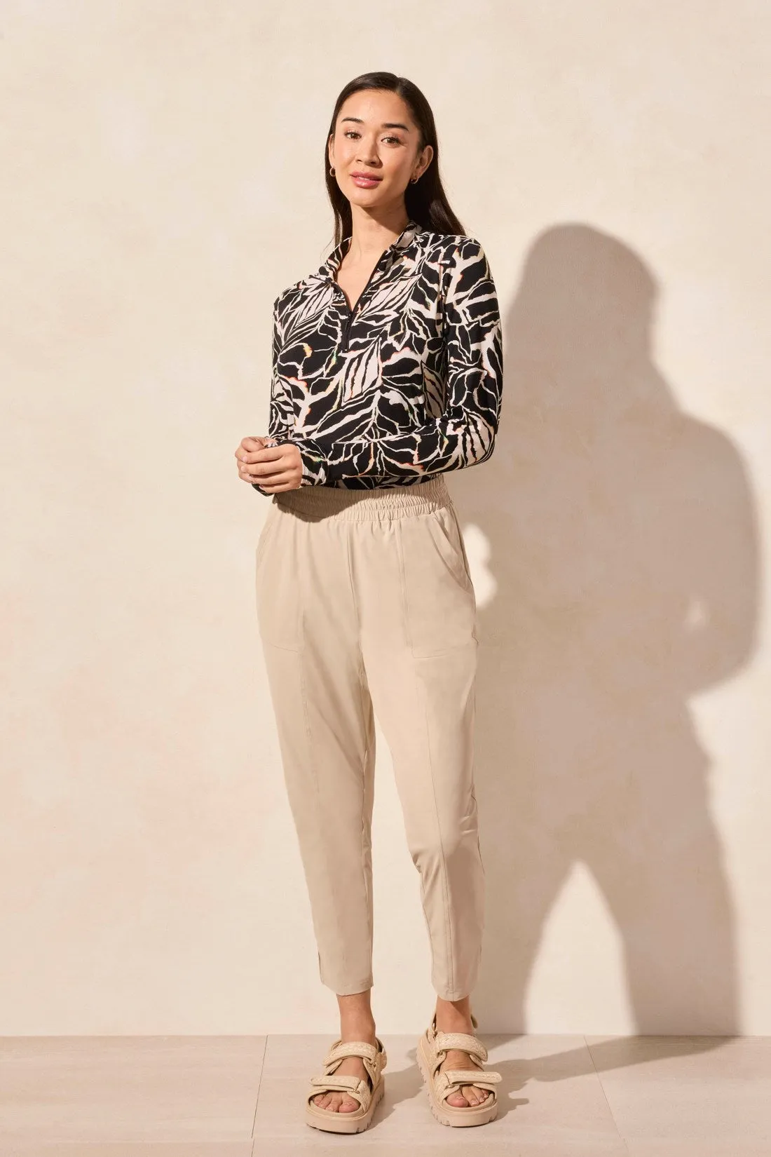 25 Inch Pull-On Technical Capris-Pebble sold by Tribal