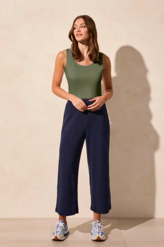Textured Pull-On Capri Pants-Loden sold by Tribal