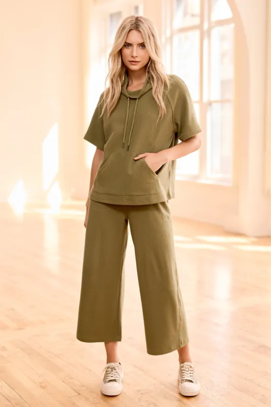 Textured Funnel-Neck Top With Drawcord-Loden sold by Tribal