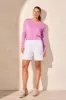 Flatten It® Pull-On Button-Accent Short-White sold by Tribal