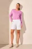 Flatten It® Pull-On Button-Accent Short-White sold by Tribal
