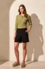 Flatten It® Pull-On Button-Accent Short-Black sold by Tribal