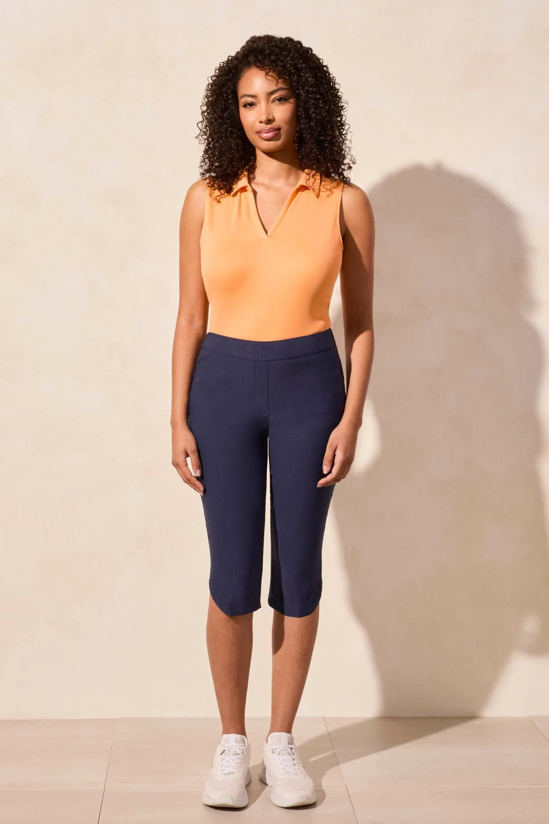 Flatten It® Pull-On Capri With Zip Pockets-Jet Blue sold by Tribal