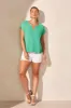 Side-Slit V-Neck Sweater With Extended Shoulders-Dkaqualand sold by Tribal