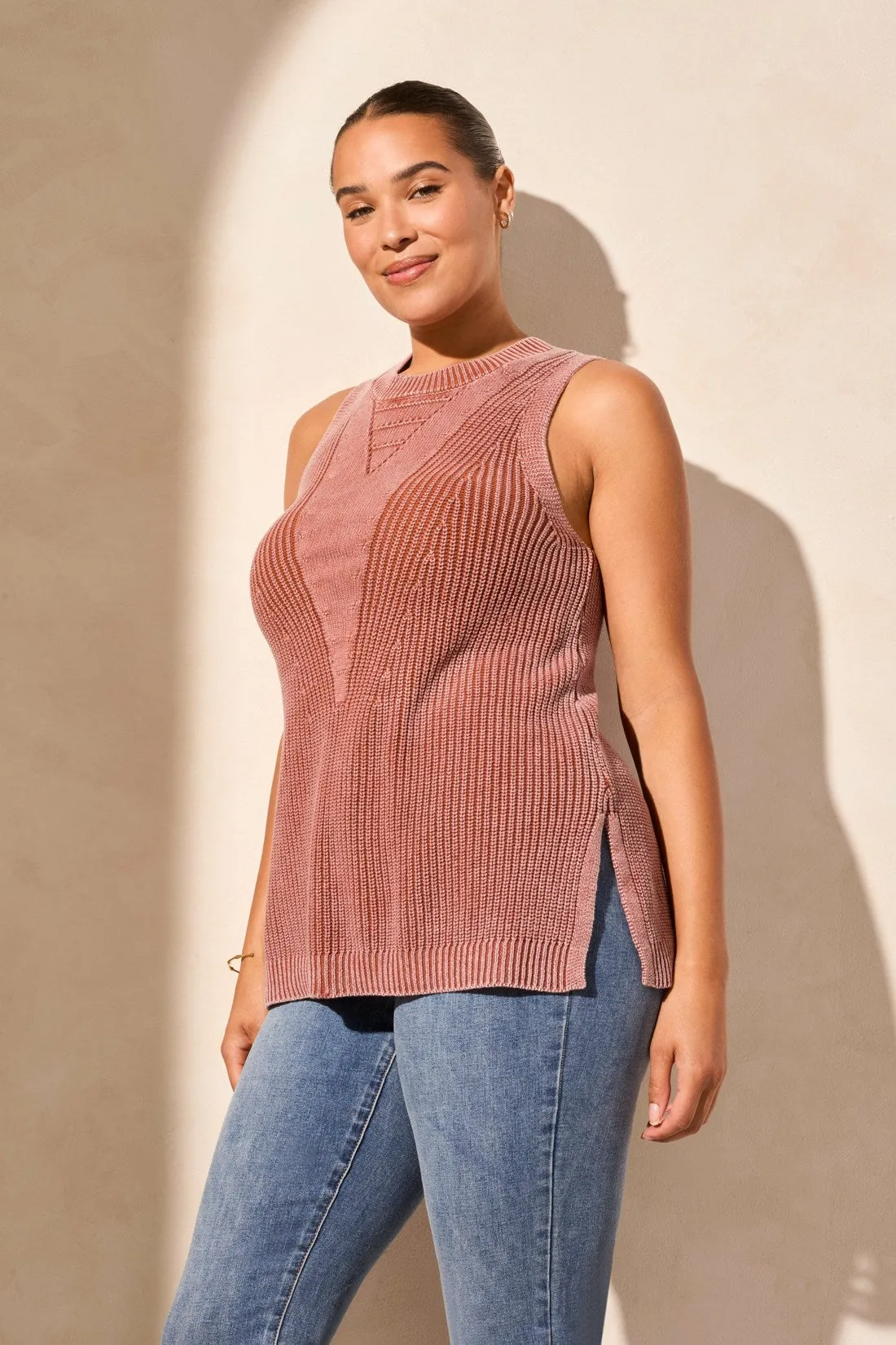 Special Wash Sleeveless Crewneck Tunic-Terracotta sold by Tribal product image thumbnail 3