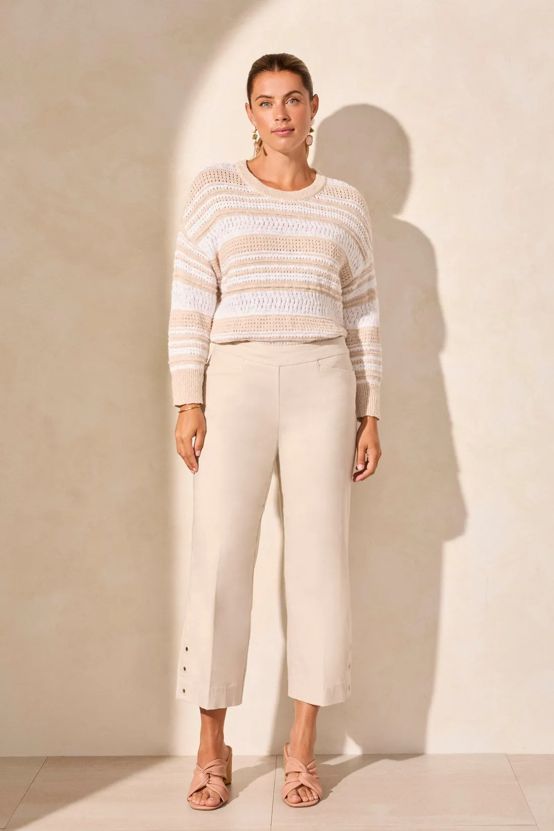 Flatten It® Pull-On Capri With Eyelets-Frenchoak sold by Tribal