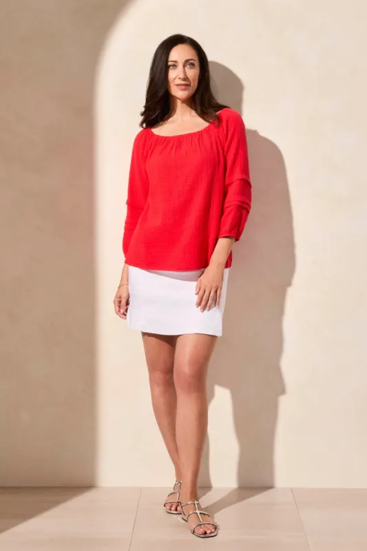 Cotton Gauze Convertible Off-Shoulder Top-Bayberry sold by Tribal