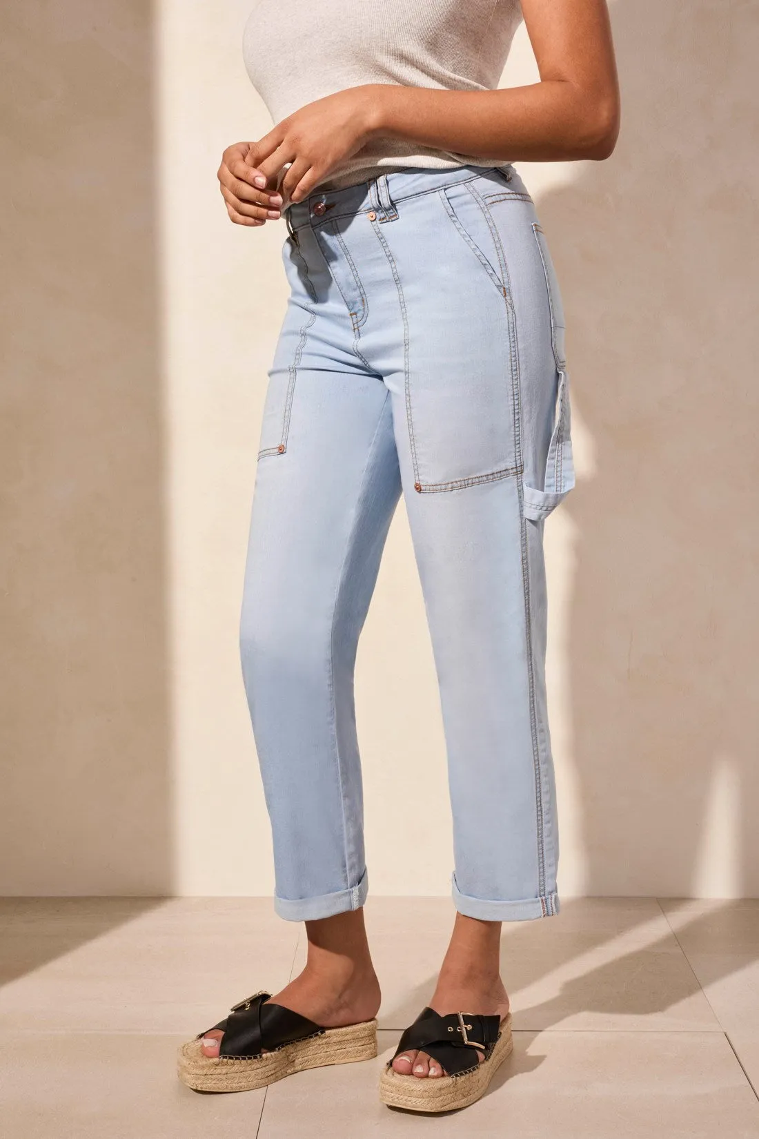 BLUE THREAD Audrey Girlfriend Straight Leg Carpenter Jeans-Bluetiful sold by Tribal product image thumbnail 4