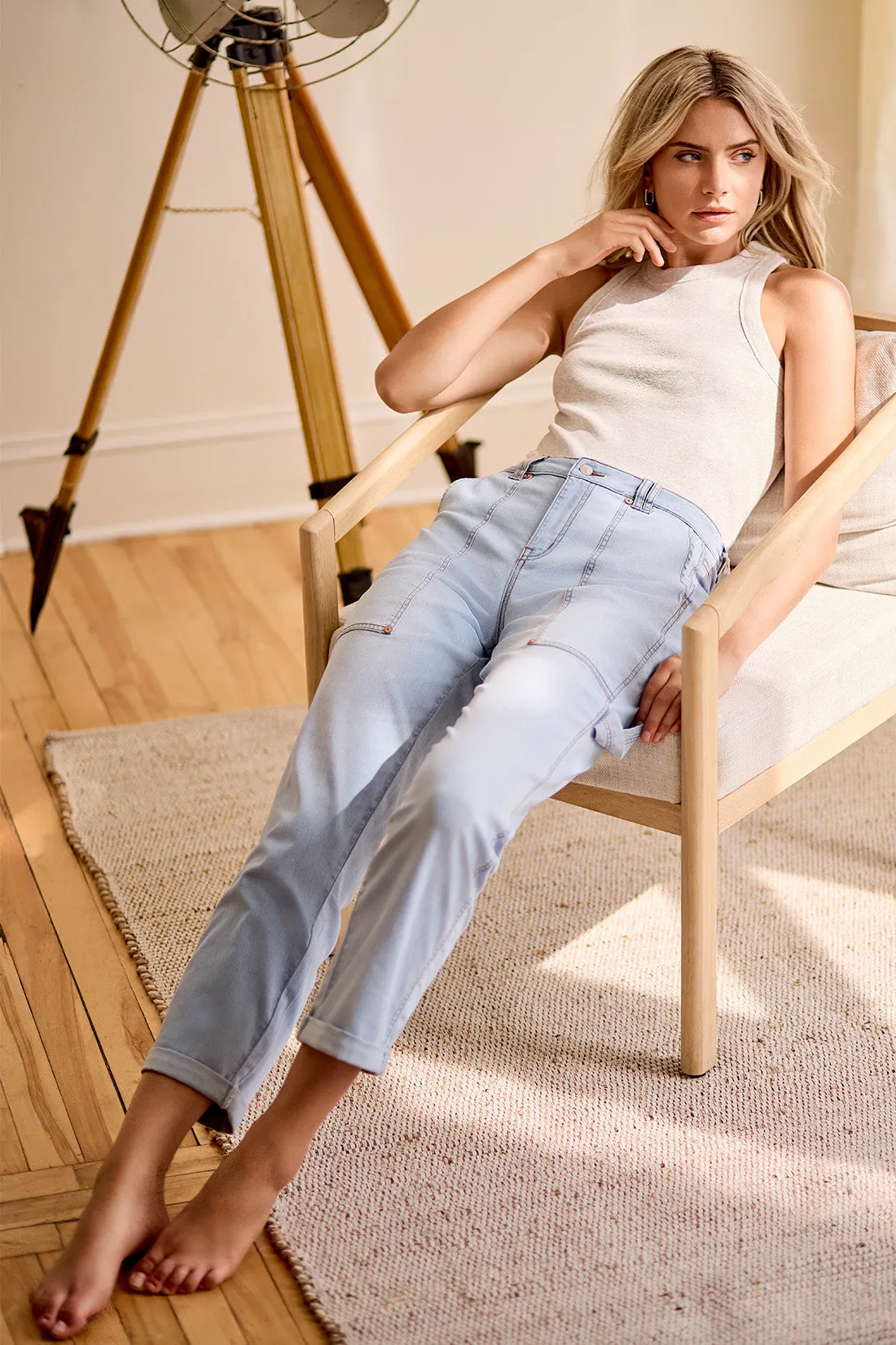 BLUE THREAD Audrey Girlfriend Straight Leg Carpenter Jeans-Bluetiful sold by Tribal