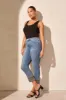 Audrey Mid Rise Straight Crop Jeans-Tileblue sold by Tribal