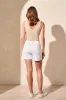 Audrey Mid-Rise Pleated Wide-Leg Short-Cocomilk sold by Tribal