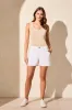Audrey Mid-Rise Pleated Wide-Leg Short-Cocomilk sold by Tribal