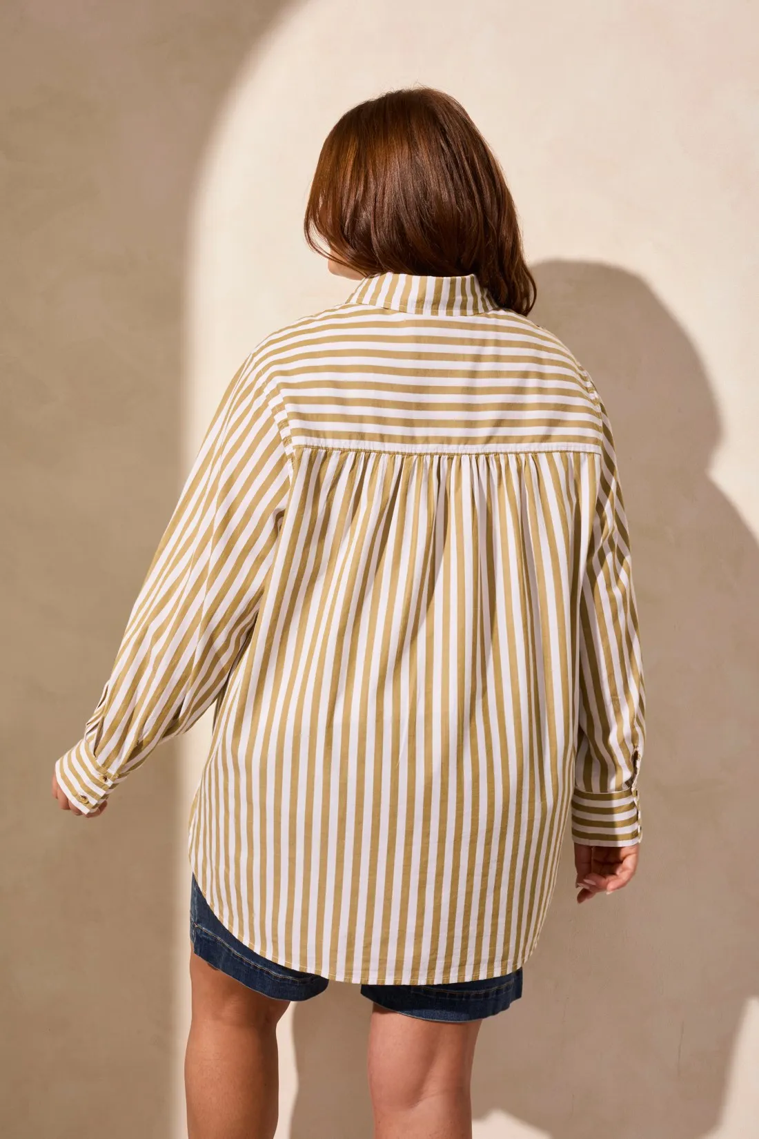 Stripe Button-Front Shirt-Greenmoss sold by Tribal product image thumbnail 4