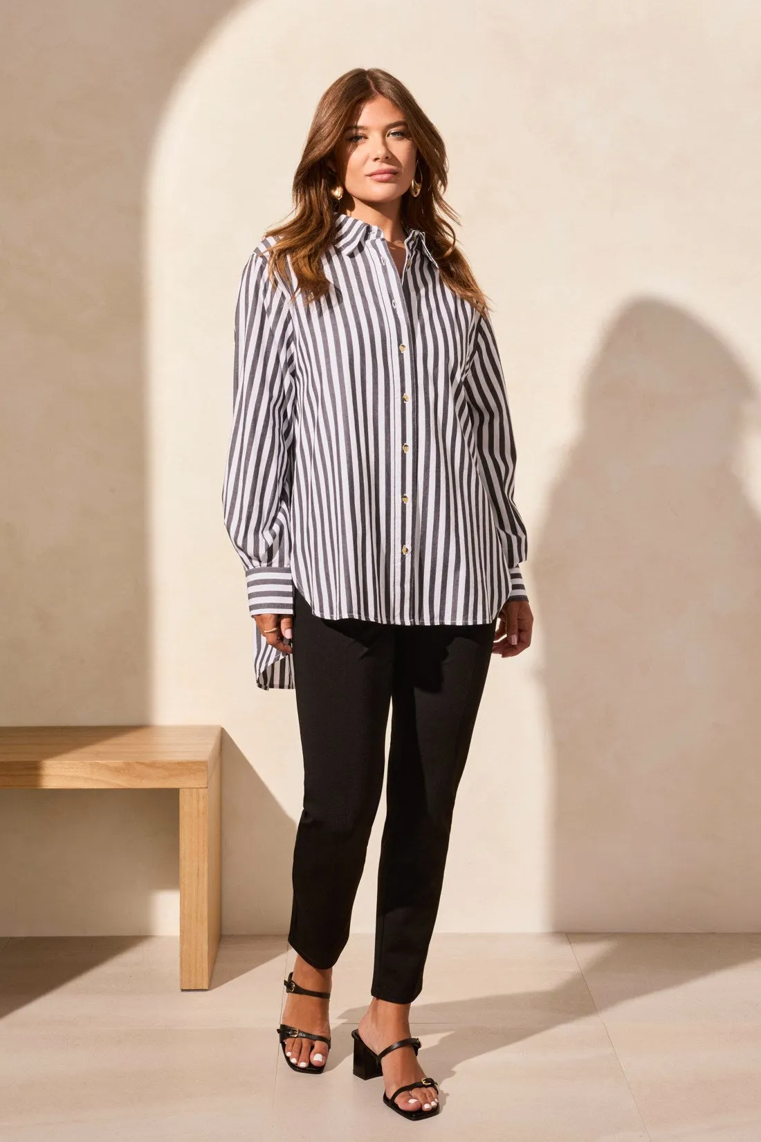 Stripe Button-Front Shirt-White sold by Tribal product image thumbnail 2