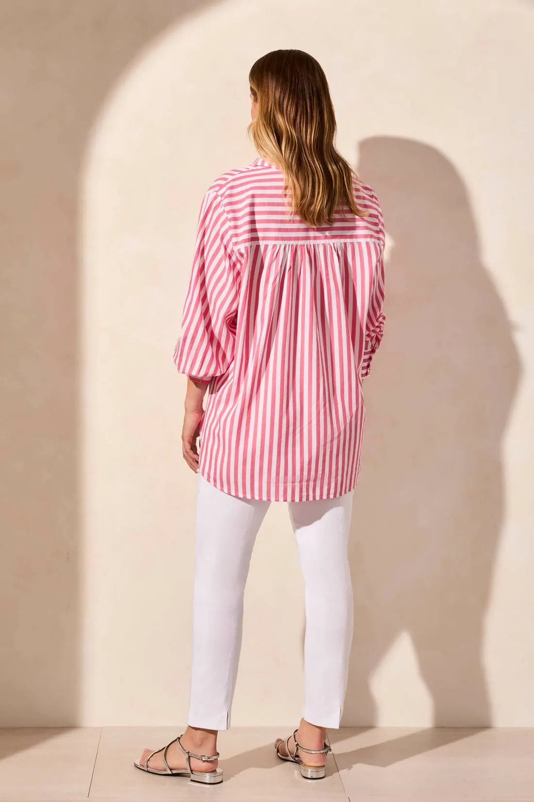 Stripe Button-Front Shirt-Teaberry sold by Tribal product image thumbnail 4