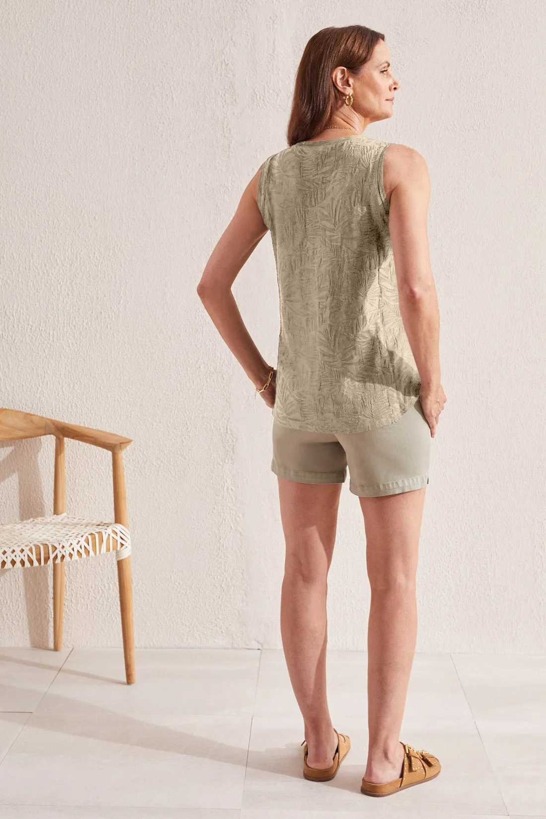 Textured V-Neck Tank With Side Slits-Safari sold by Tribal product image thumbnail 4