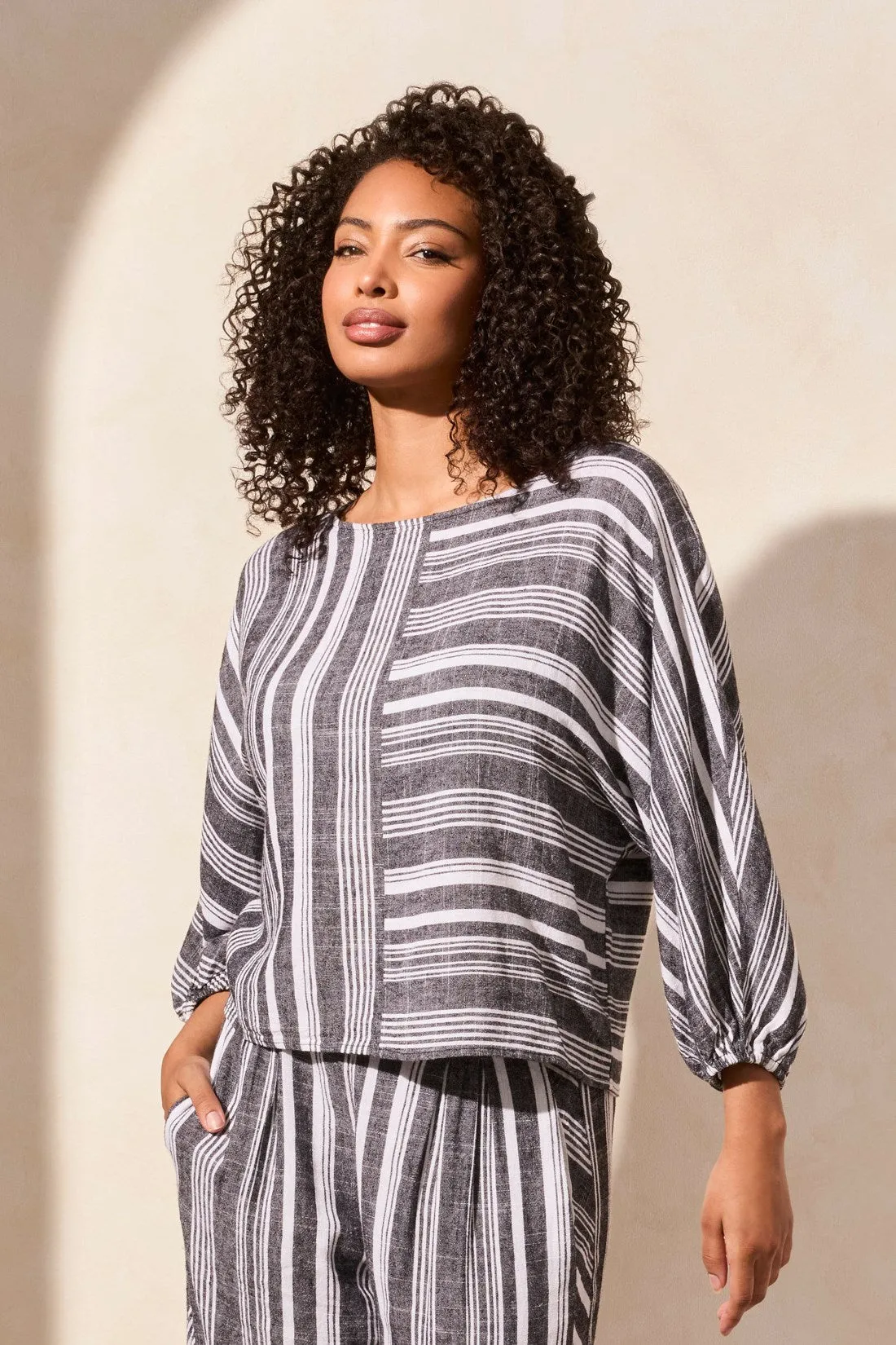 Dolman Sleeve Boatneck Top-Black sold by Tribal product image thumbnail 2