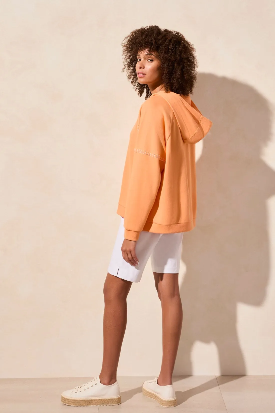 French Terry Contrast-Stitch Long-Sleeve Hoody-Melon sold by Tribal product image thumbnail 4