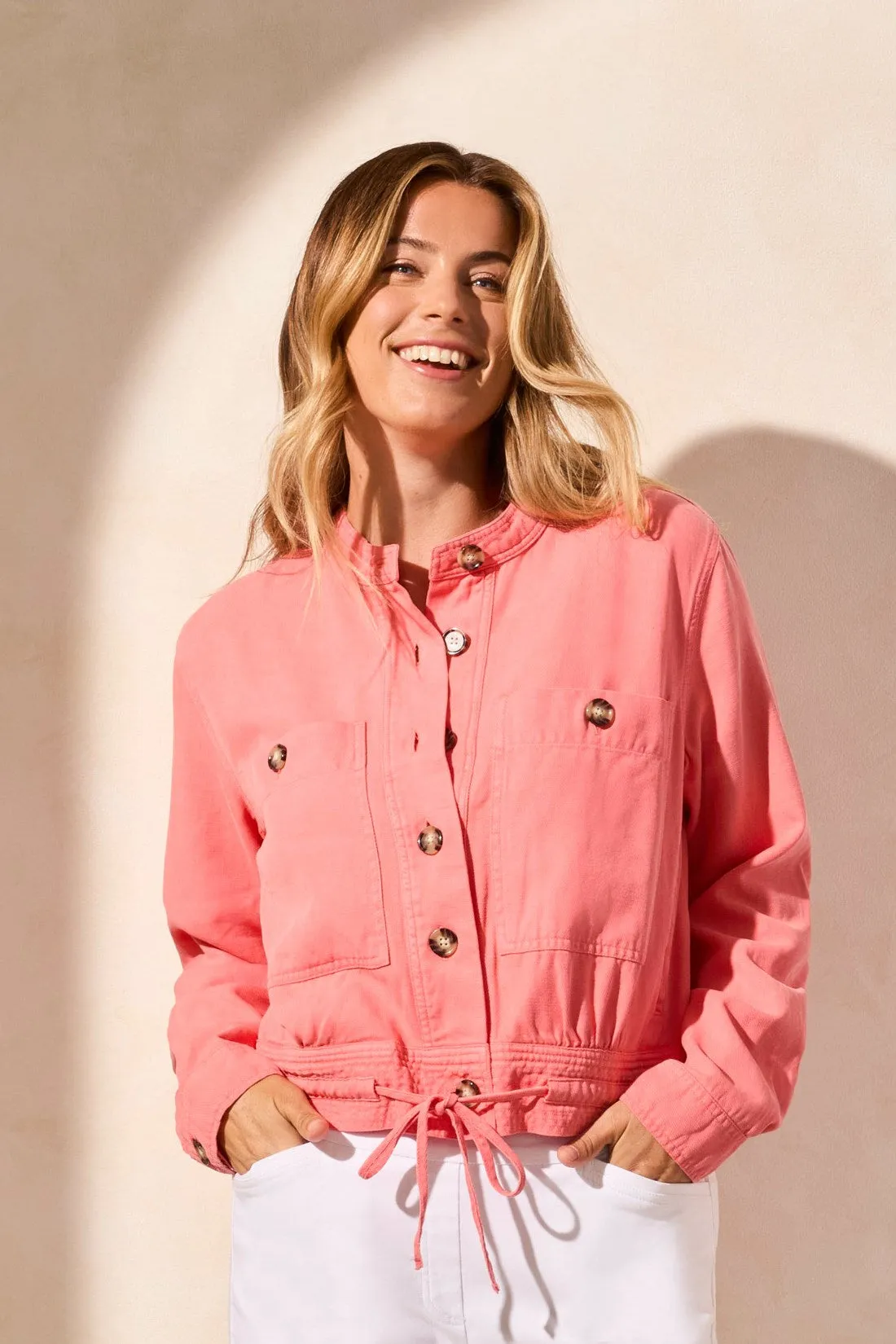 Button-Front Coat With Drawcord Hem-Coralsky sold by Tribal product image thumbnail 2