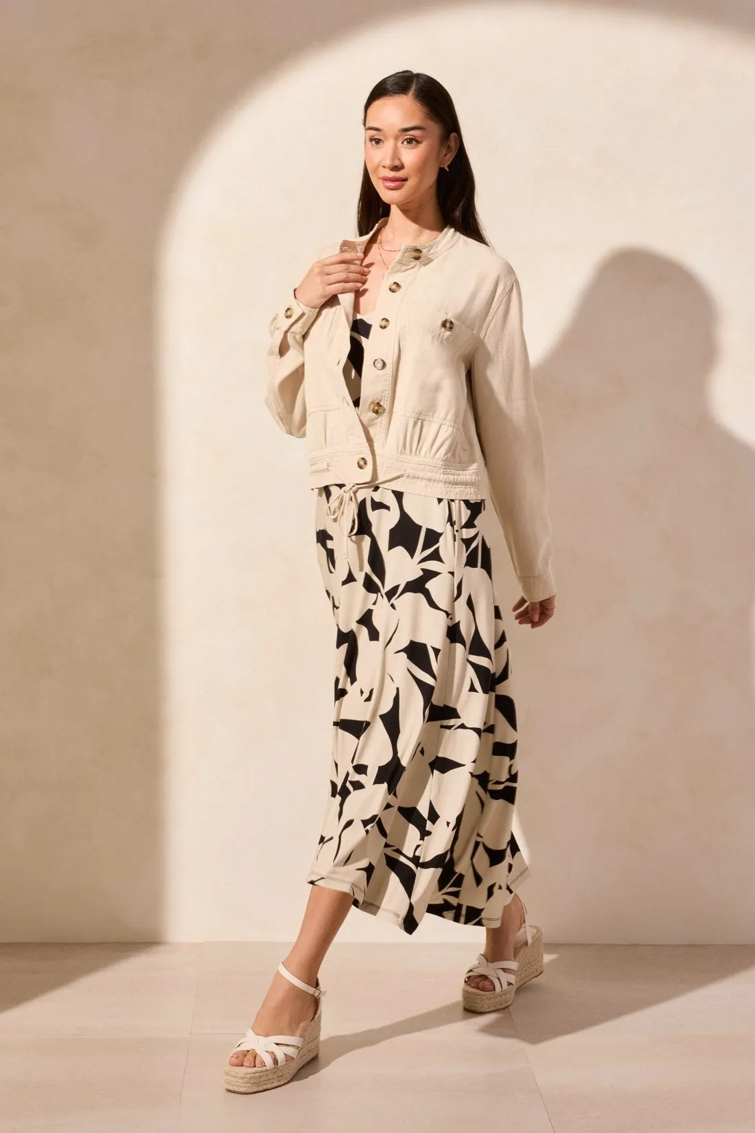 Button-Front Coat With Drawcord Hem-Frenchoak sold by Tribal