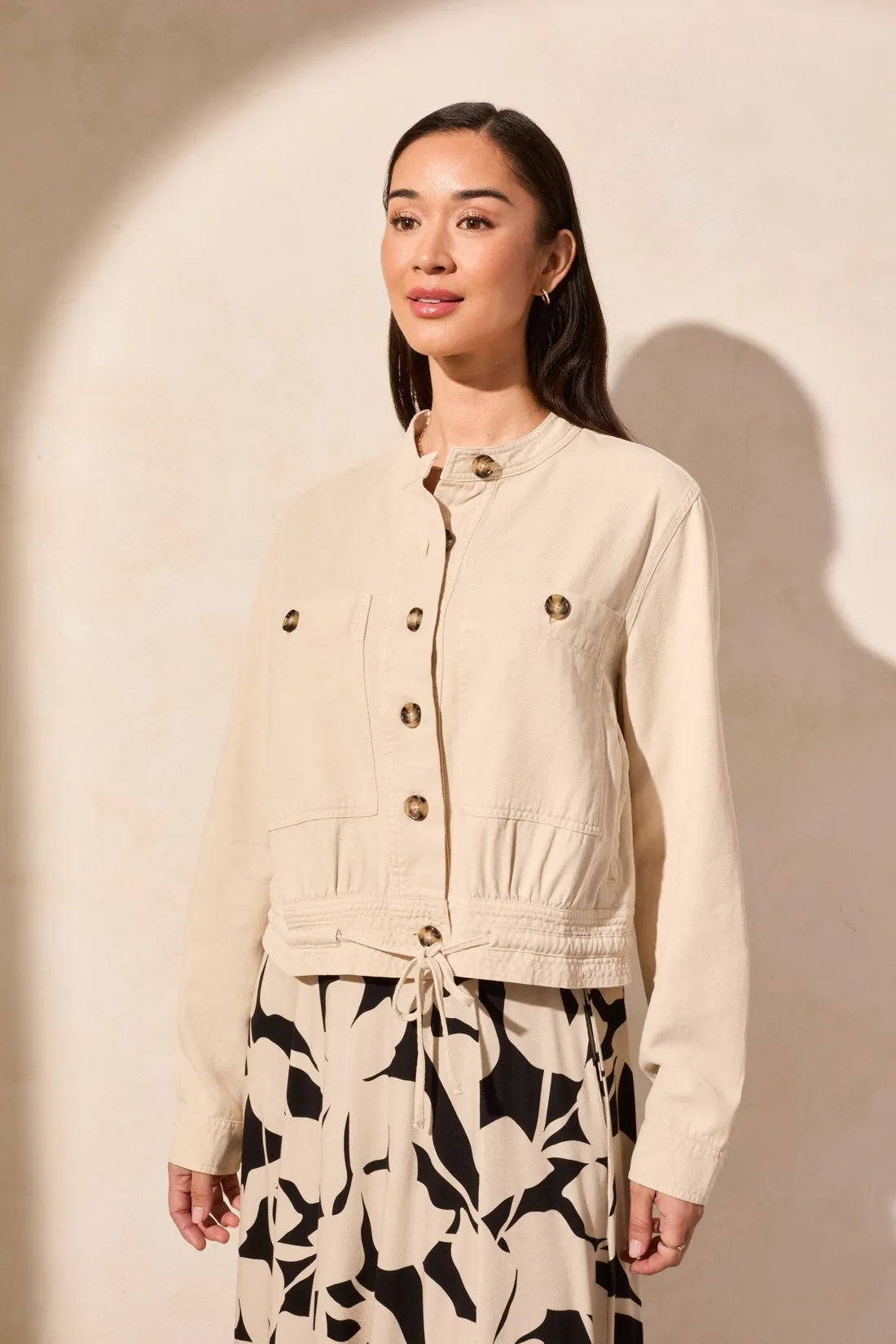 Button-Front Coat With Drawcord Hem-Frenchoak sold by Tribal product image thumbnail 3