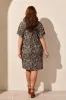 Ruffle-Sleeve Notch Neck Shift Dress-Black sold by Tribal