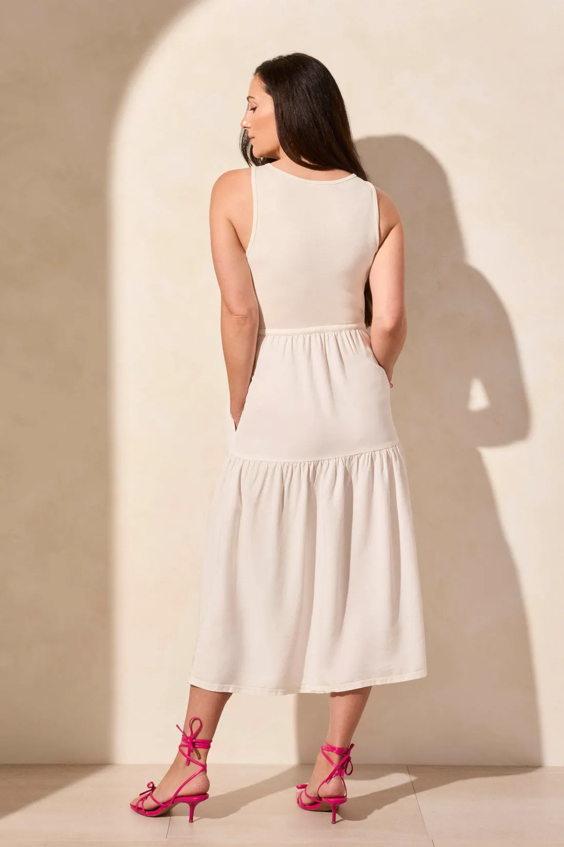 Mixmedia Sleeveless Boat Neck Maxi Dress-Cocomilk sold by Tribal product image thumbnail 4