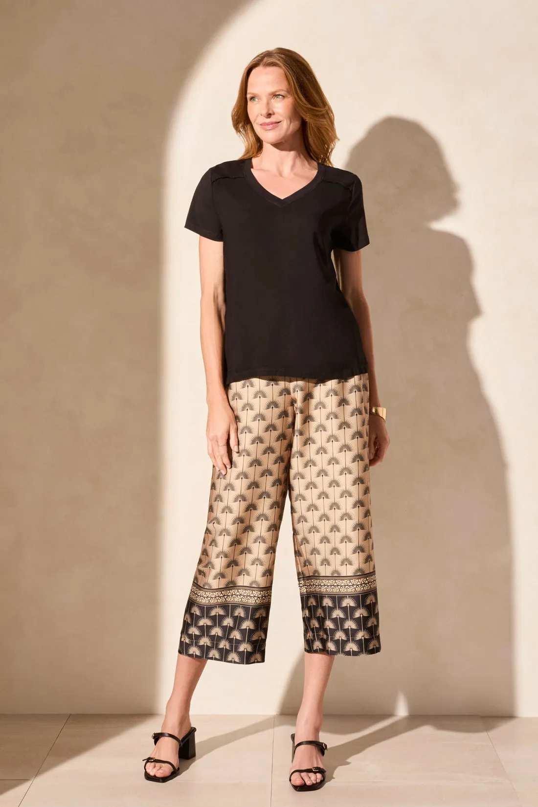 Soft Touch Cotton Mixed Media Top-Black sold by Tribal