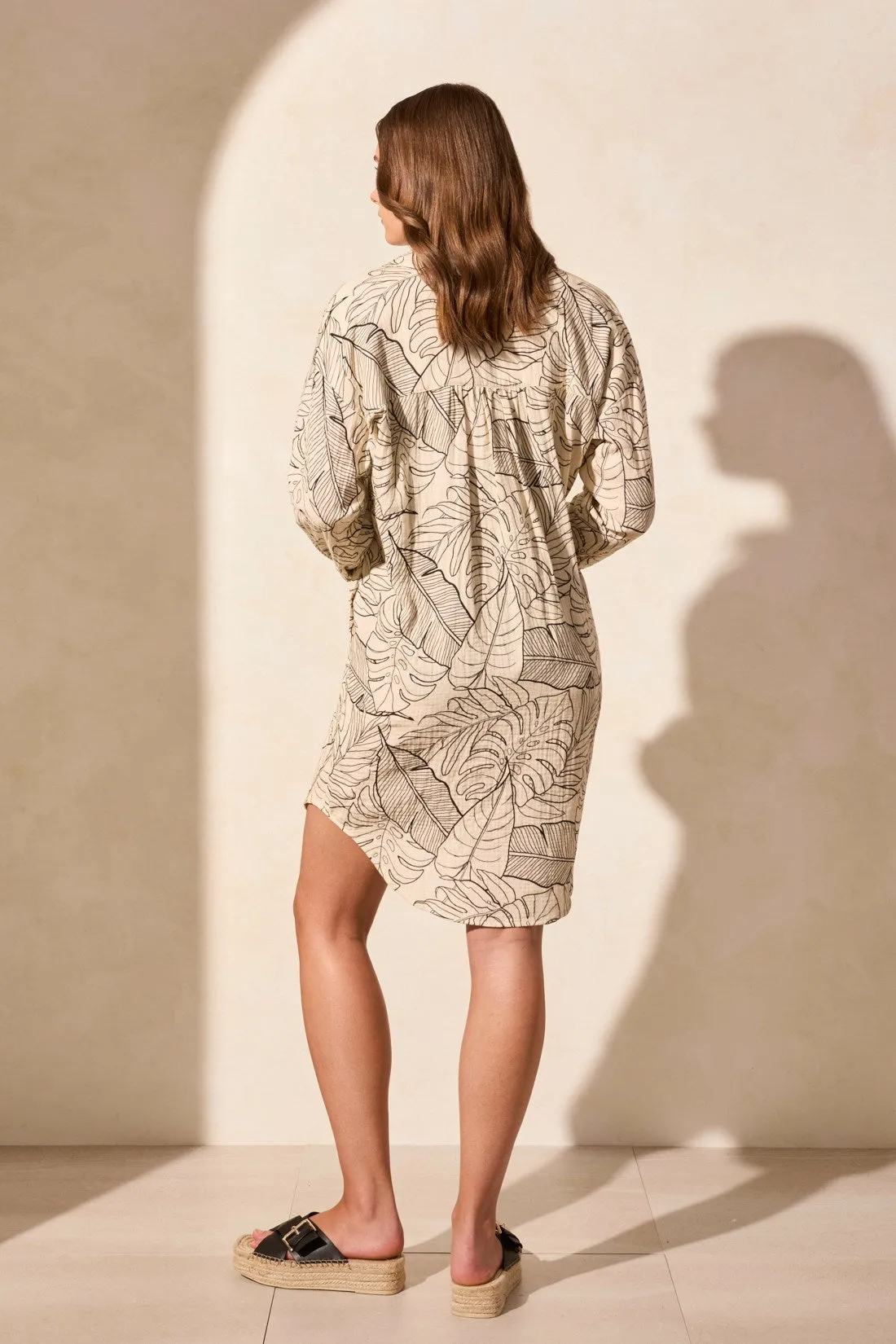 Tropical Cotton Gauze Cover-Up Shirt Dress-Sanddune sold by Tribal product image thumbnail 4