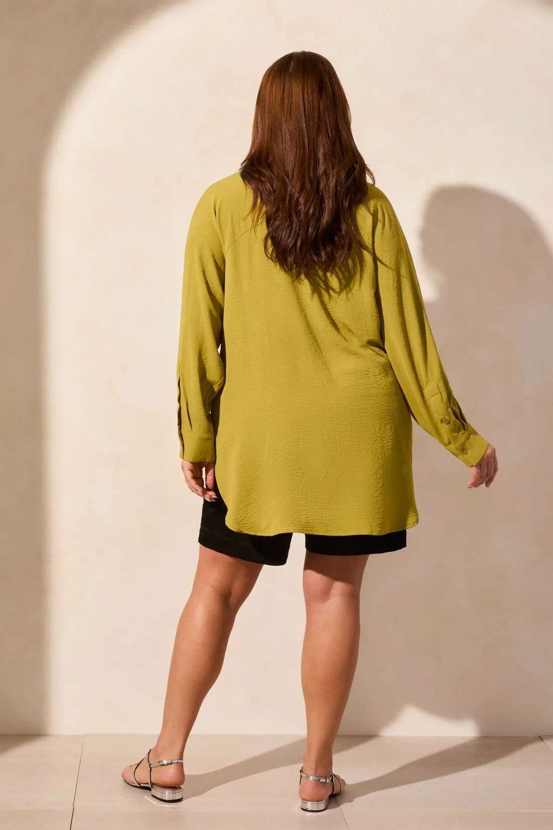 Stretch Woven Flowy Raglan Sleeve Shirt-Aloeleaf sold by Tribal product image thumbnail 4