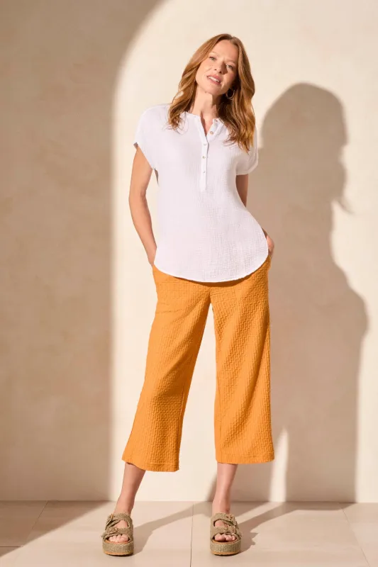 Vintage Wash Cotton Gauze Cap Sleeve Top-White sold by Tribal