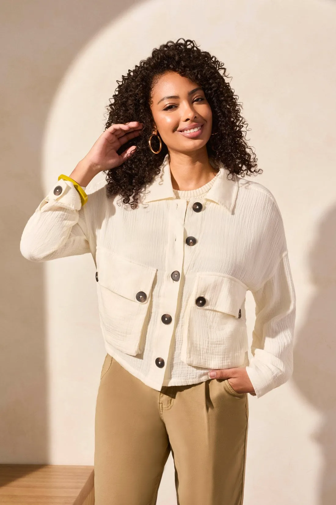 Cotton Gauze Button-Up Jacket-Cocomilk sold by Tribal product image thumbnail 4