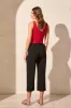 Flowy High Rise Twill Capri Pant-Black sold by Tribal