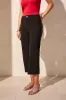 Flowy High Rise Twill Capri Pant-Black sold by Tribal