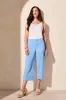 Flowy High Rise Twill Capri Pant-Deep Sea sold by Tribal