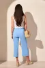 Flowy High Rise Twill Capri Pant-Deep Sea sold by Tribal