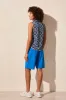 Textured Print Sleeveless Polo Top With Shirtail-Riviera sold by Tribal