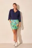 Printed Pull-On Skort With Round Hem-Jungle sold by Tribal