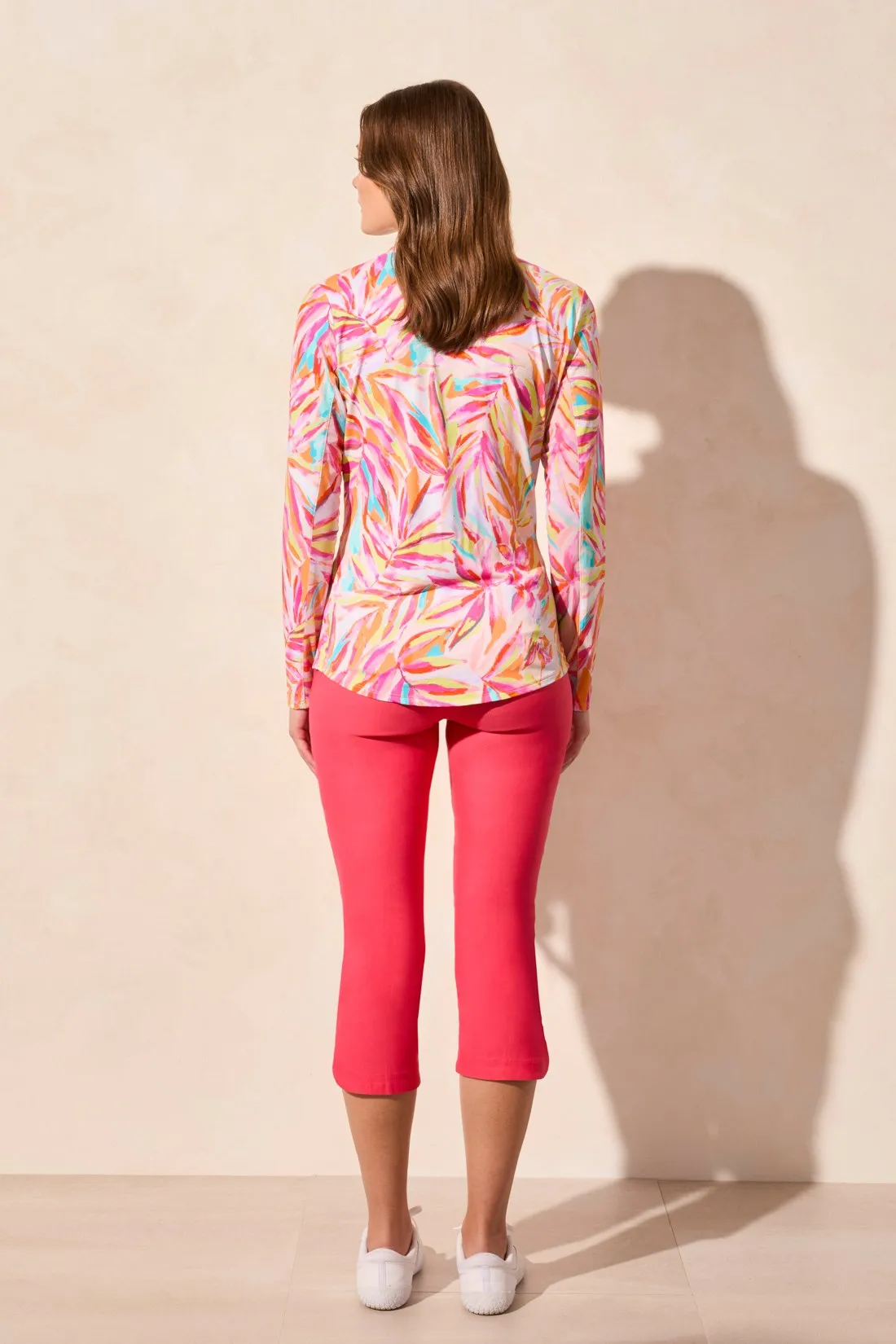 UPF 50+ Performance Stretch Long Sleeve Quarter-zip Top-Melon sold by Tribal product image thumbnail 4