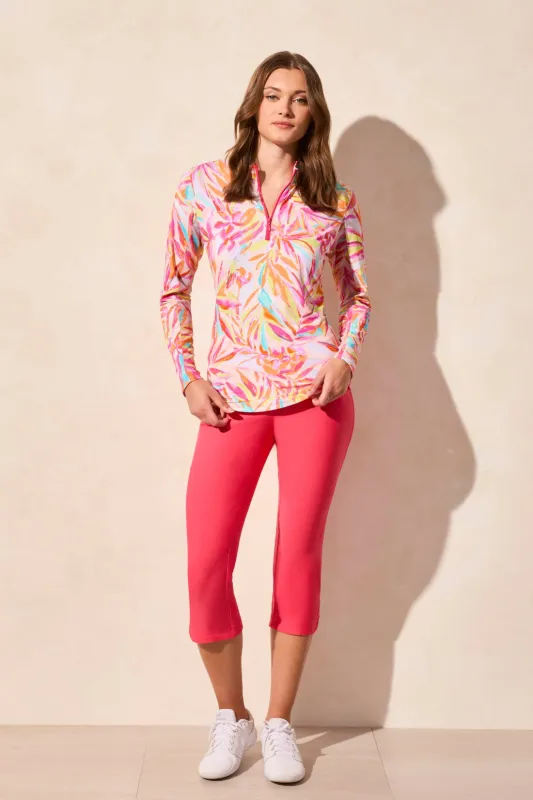 UPF 50+ Performance Stretch Long Sleeve Quarter-zip Top-Melon sold by Tribal