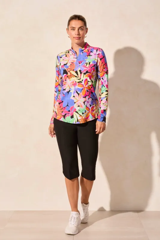 UPF 50+ Performance Stretch Long Sleeve Quarter-zip Top-Bloom sold by Tribal