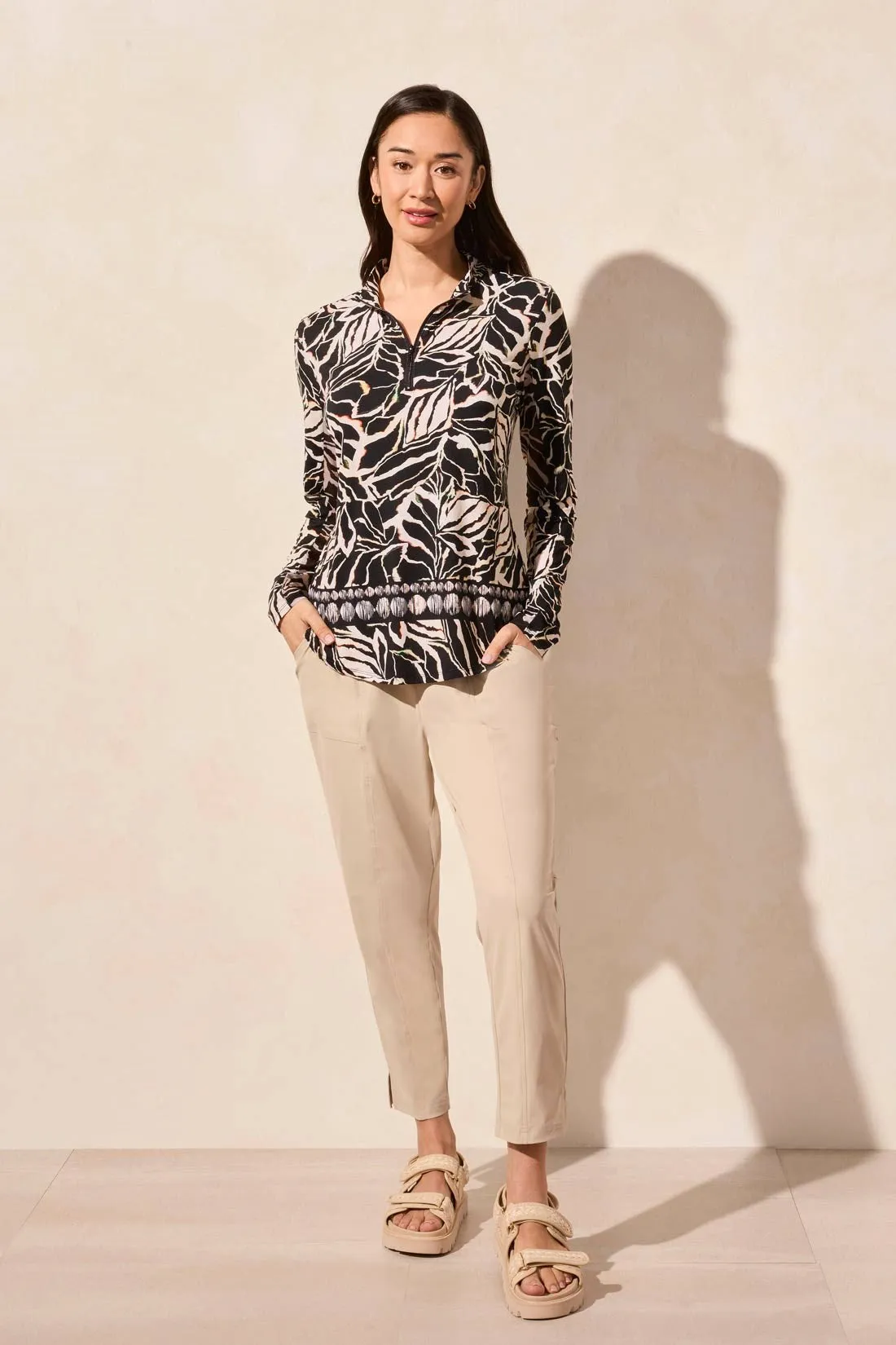 UPF 50+ Performance Stretch Long Sleeve Quarter-zip Top-Sanddune sold by Tribal