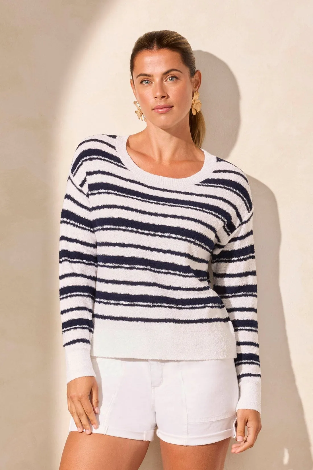 Drop-Shoulder Stripe Crew Neck Sweater-Nauticalstripe sold by Tribal product image thumbnail 3