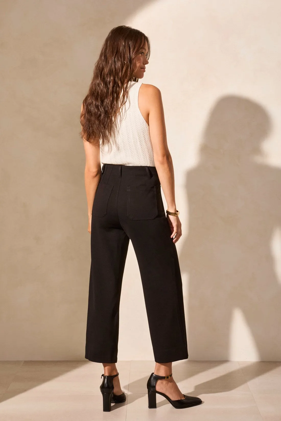 Ponte High Rise Capris With Pockets-Black sold by Tribal product image thumbnail 4
