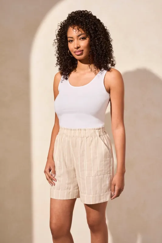 Pull-On Shorts With Ruffle Waistband-Safari sold by Tribal