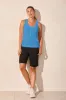 Sleeveless Scoop Neck Cotton Top-Deep Sea sold by Tribal