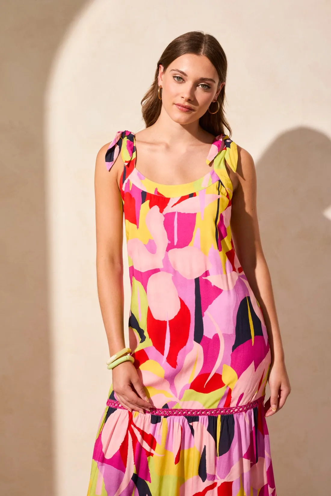 Printed Challis Sleeveless Scoop Neck Dress-Bloom sold by Tribal product image thumbnail 2
