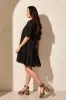 Cotton Eyelet Ruffle Short Sleeve Tiered Dress-Black sold by Tribal