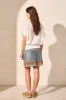 Popover Button-Front V-Neck Blouse-White sold by Tribal