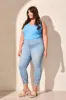 Audrey Pull-On Slim Ankle Jeans With Embroidery-Vividblue sold by Tribal